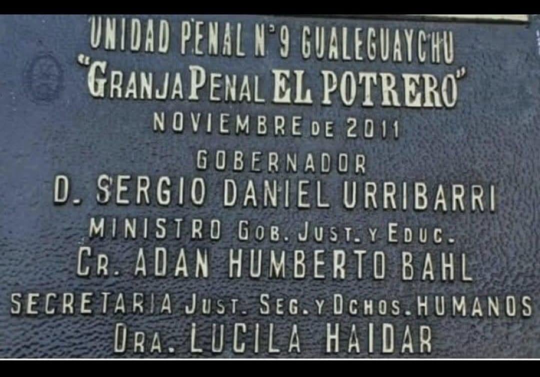 La placa publicada en Gualeguaychú