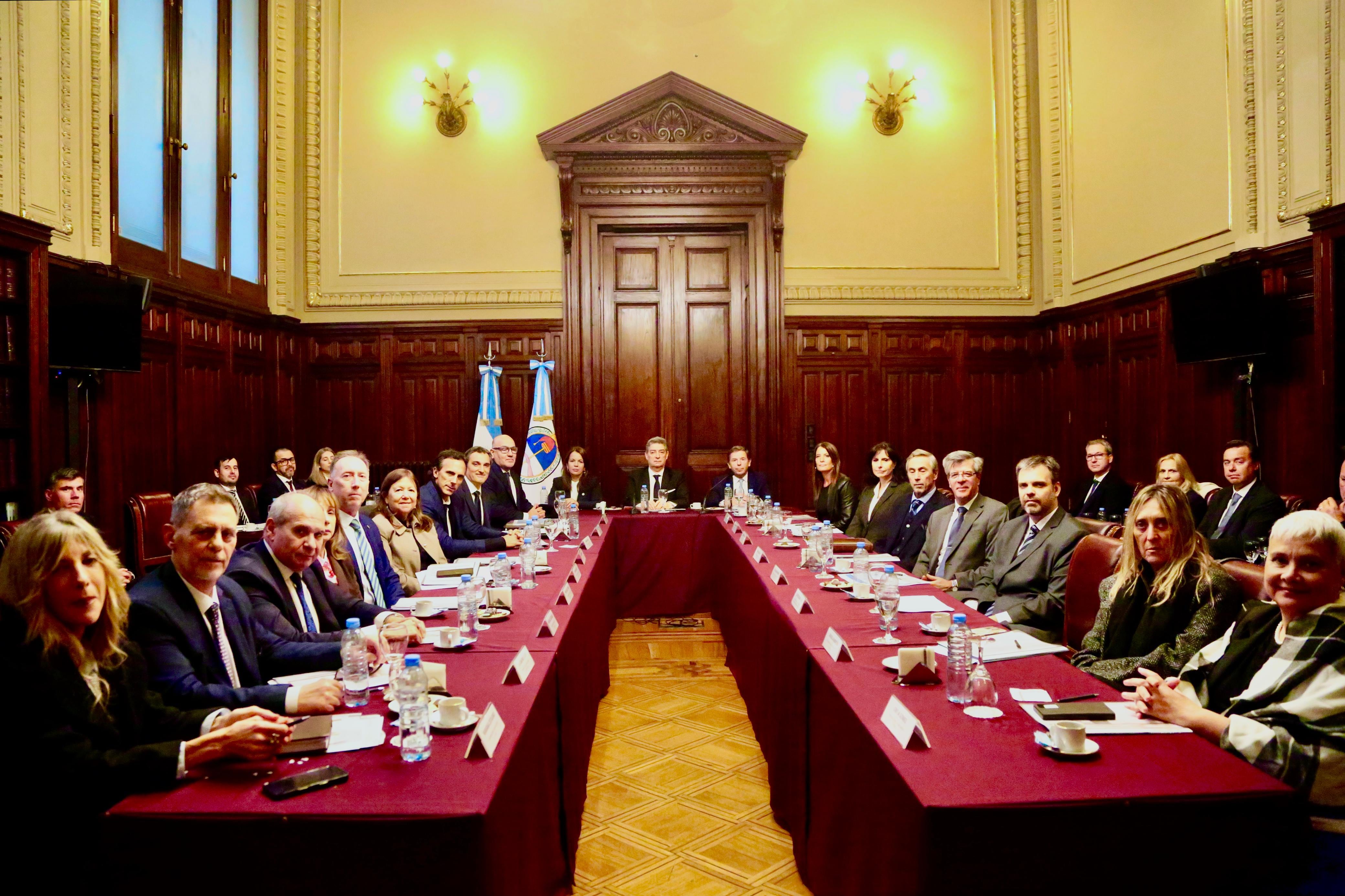 Reunión del presidente de la Corte Suprema de Justicia, Horacio Rosatti, con camaristas de todo el país