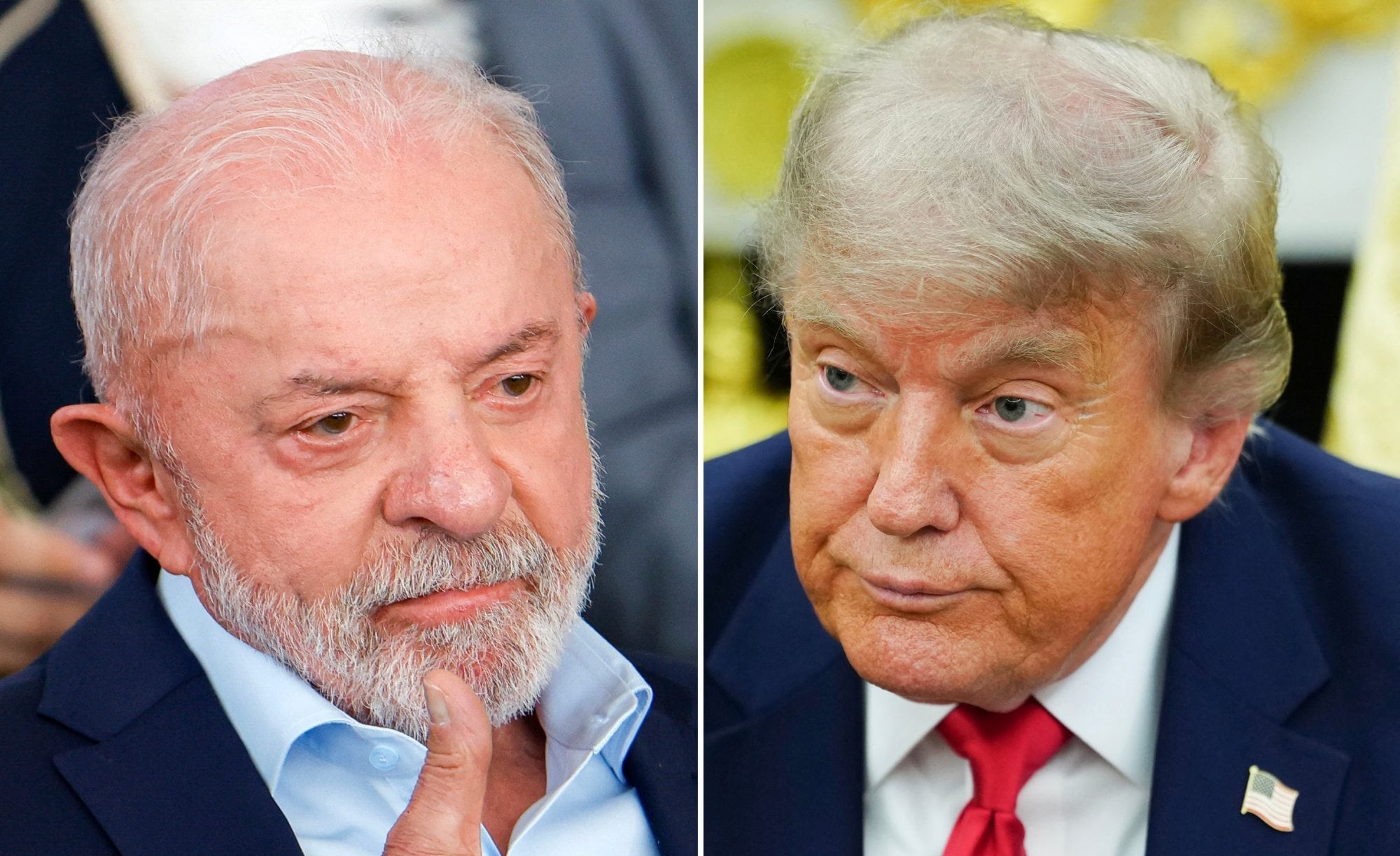 El presidente de Brasil, Luiz Inácio Lula da Silva, junto a su par norteamericano Donald Trump