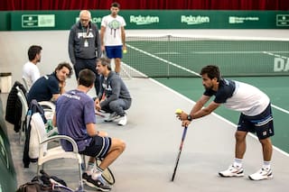 La nueva Copa Davis. La Argentina entra en ritmo: primer entrenamiento en Madrid
