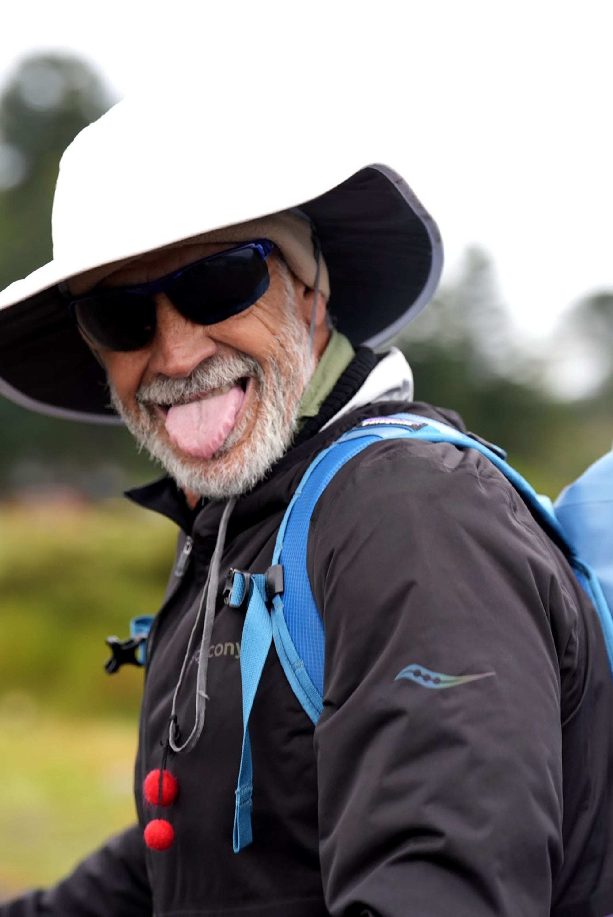 Christian Petersen durante su ascenso al volcán Lanín