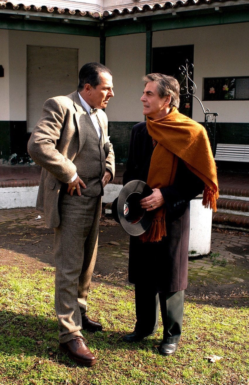 Víctor Laplace, que interpretaba a Perón, junto Raúl Rizzo
