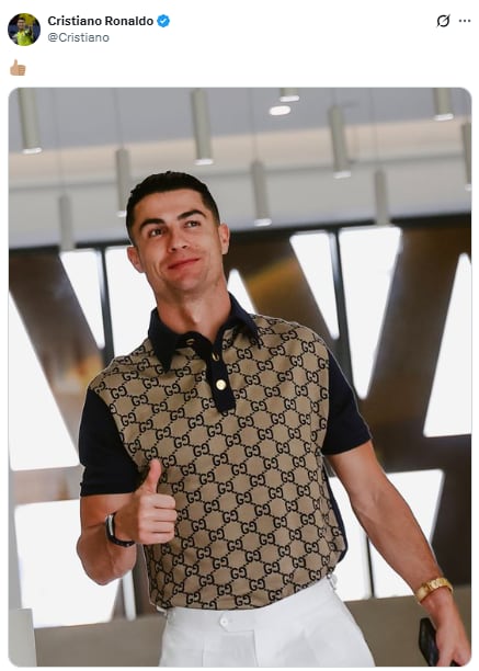 La publicación de Cristiano Ronaldo en X en medio de las versiónes sobre su ausencia al partido (X: @Cristiano)