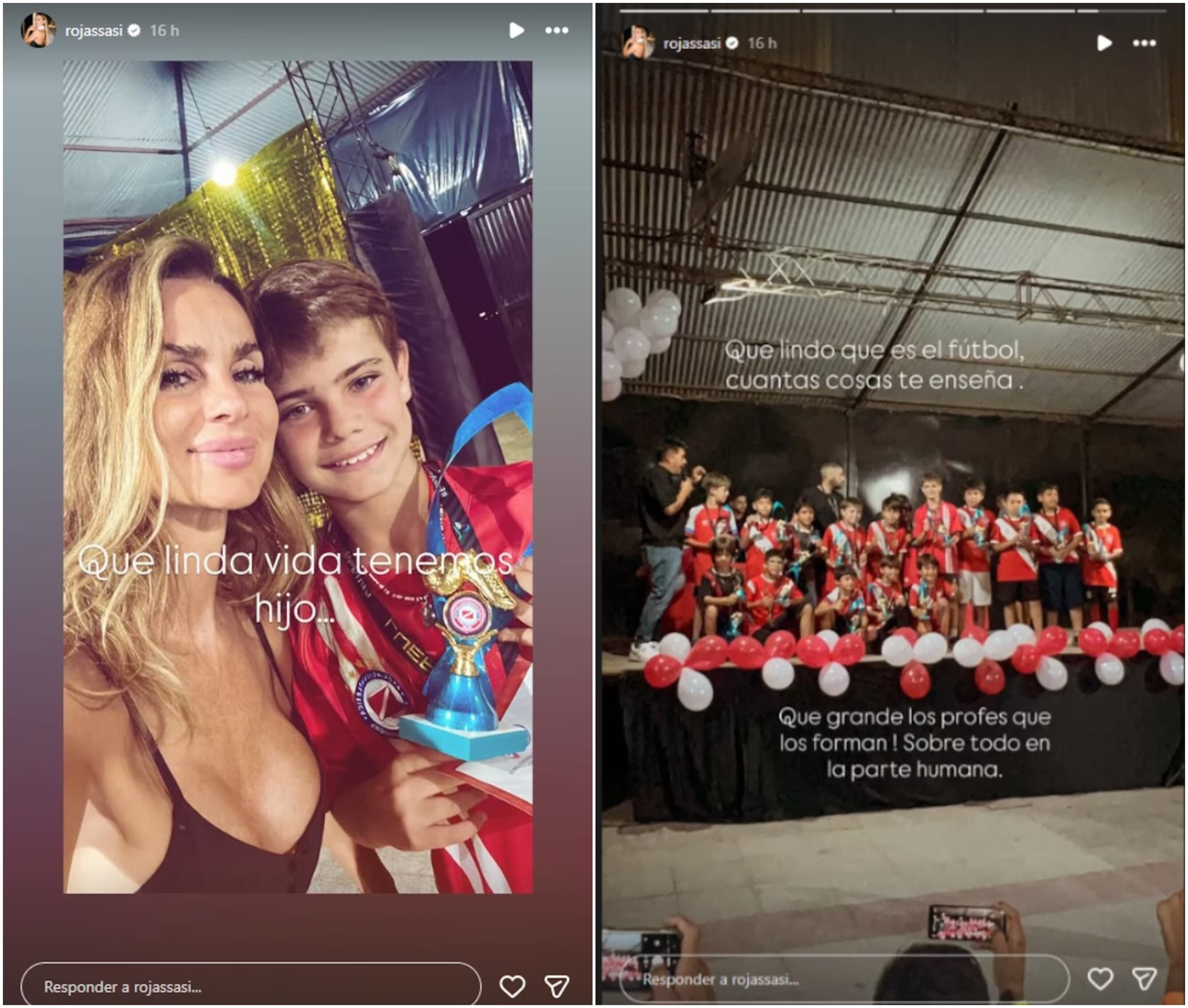 La dedicatoria de Sabrina Rojas a su hijo Fausto por sus logros como arquero