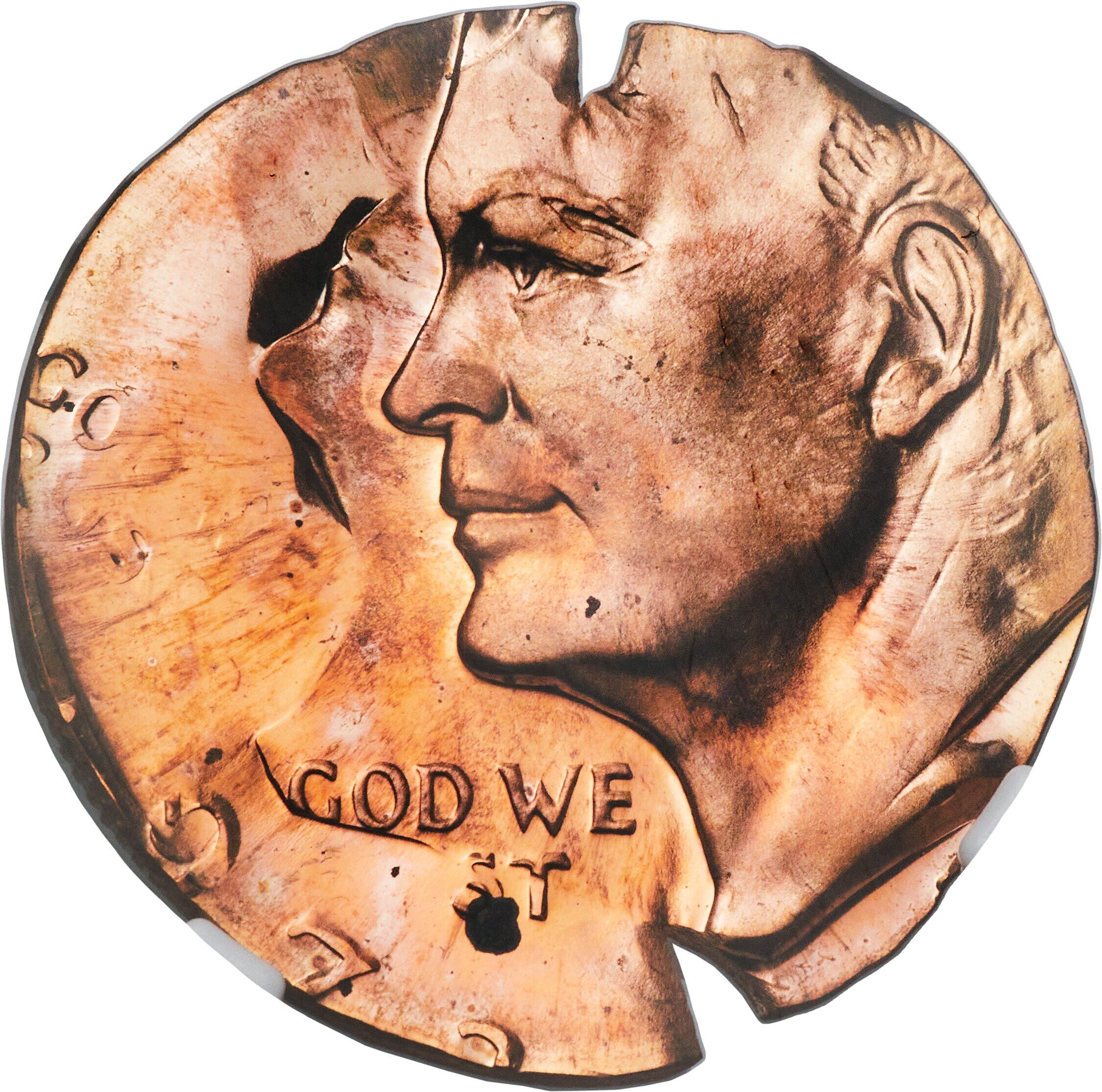 La moneda vendida en Heritage Auctions por US$20.400 contaba con un error de acuñación en una plancheta diferente