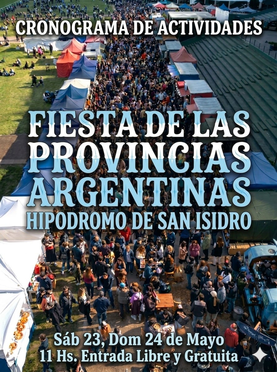 Con turf, folclore y comida típica: el festival ideal para disfrutar en familia este fin de semana largo cerca de CABA 5 Llega la cuarta edición de la Fiesta de las Provincias Argentinas al Hipódromo de San Isidro