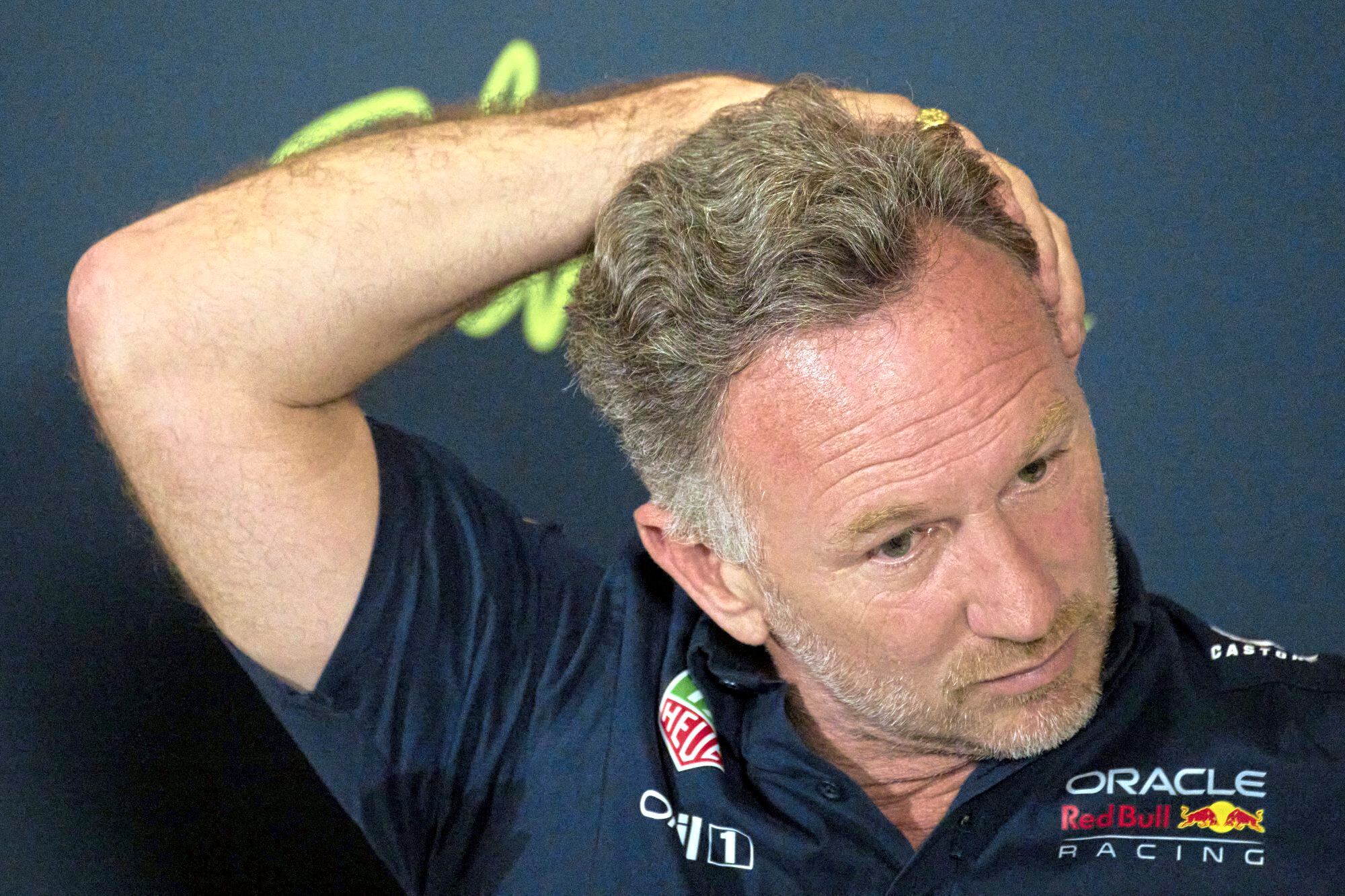 Christian Horner en una de sus últimas apariciones públicas como hombre de Red Bull, en Silverstone; tres días más tarde se confirmaría su salida