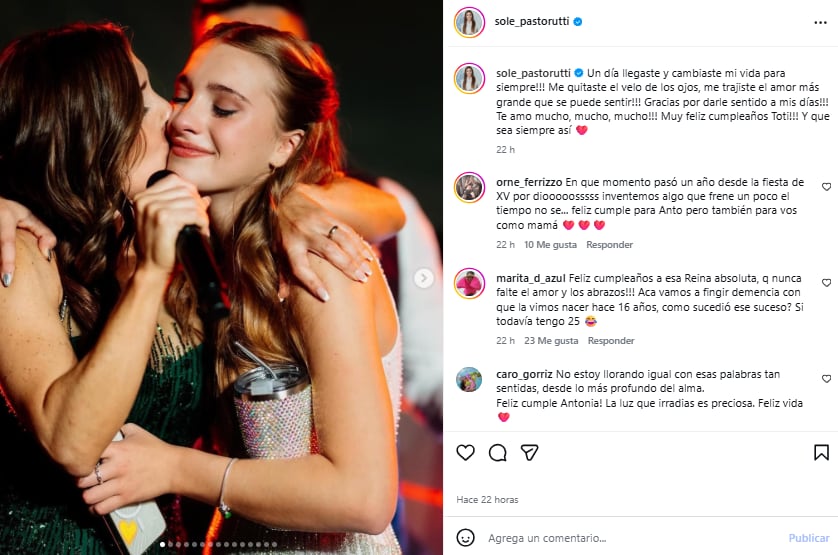 El dulce mensaje de Soledad Pastorutti para su hija Antonia (Foto: Instagram @sole_pastorutti)