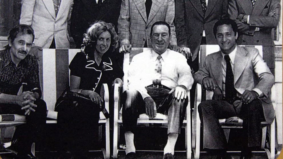 José Francisco Sanfilippo con Juan Domingo Perón; fue una de las personalidades que acompañó al expresidente argentino en el vuelo de regreso al país en 1972