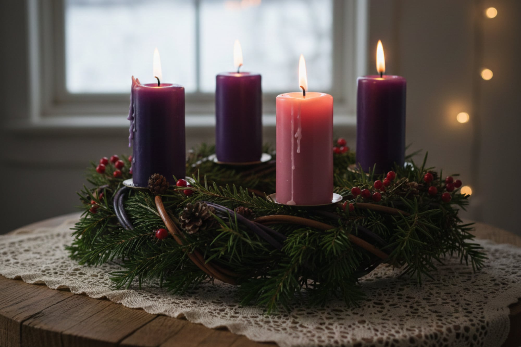 Cuántas velas tiene la corona de Adviento