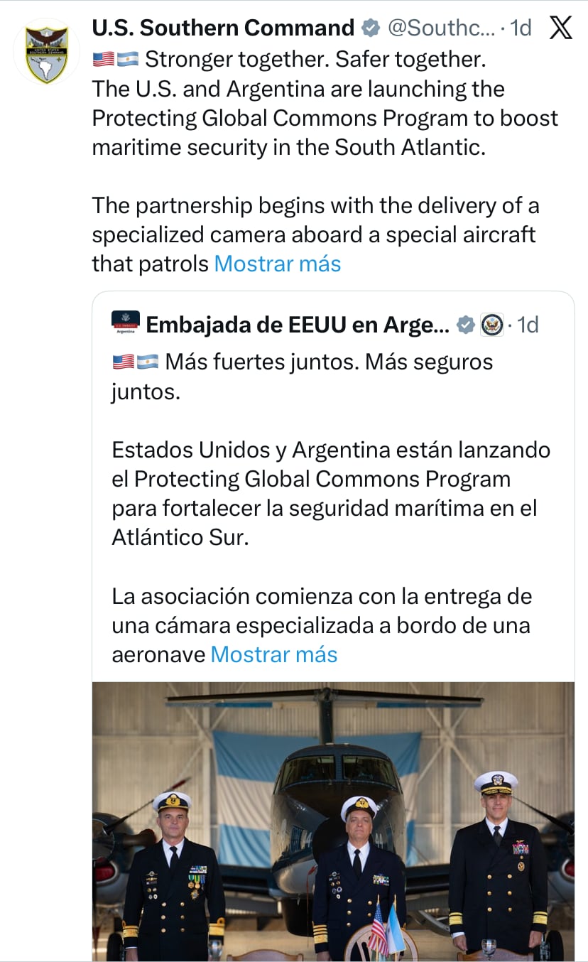 La publicación del Comando Sur