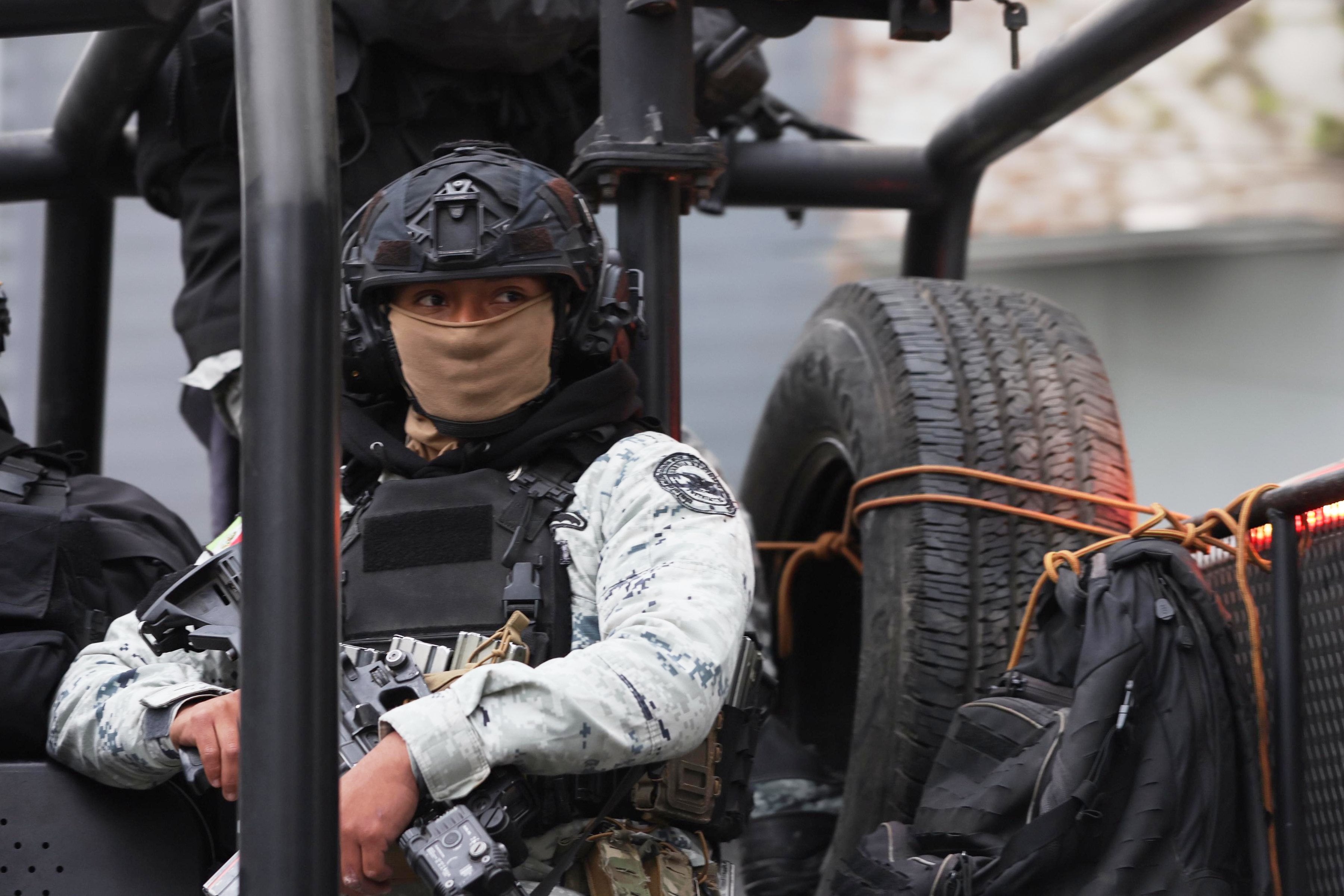 Guardias nacionales en Ciudad de México