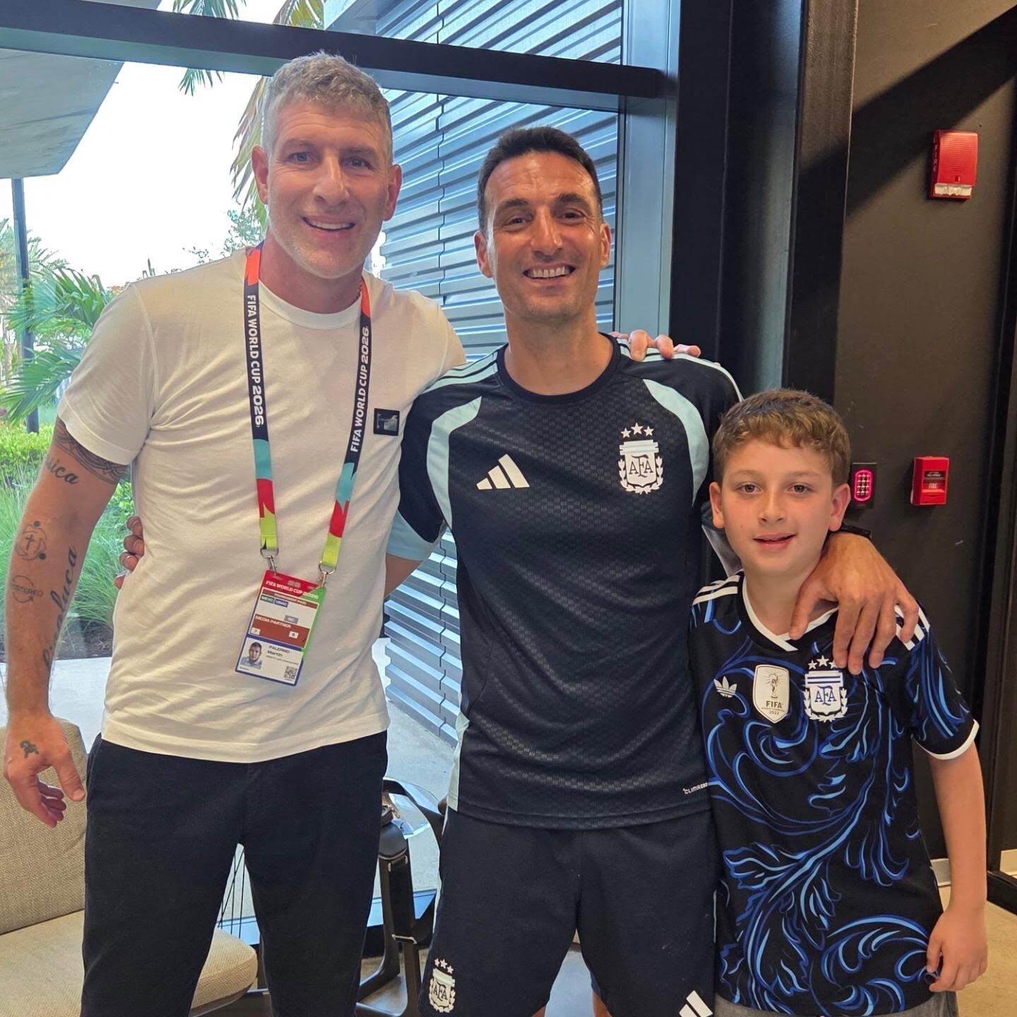 Palermo, Scaloni y su hijo