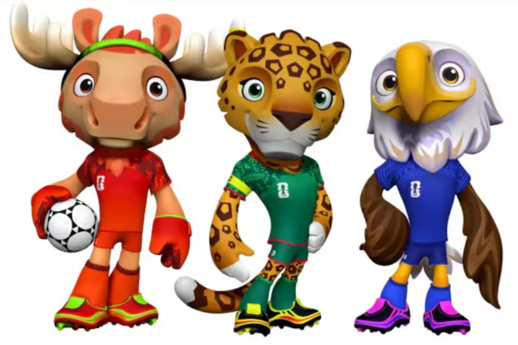 Maple, Zayu y Clutch: estas son las mascotas del Mundial 2026