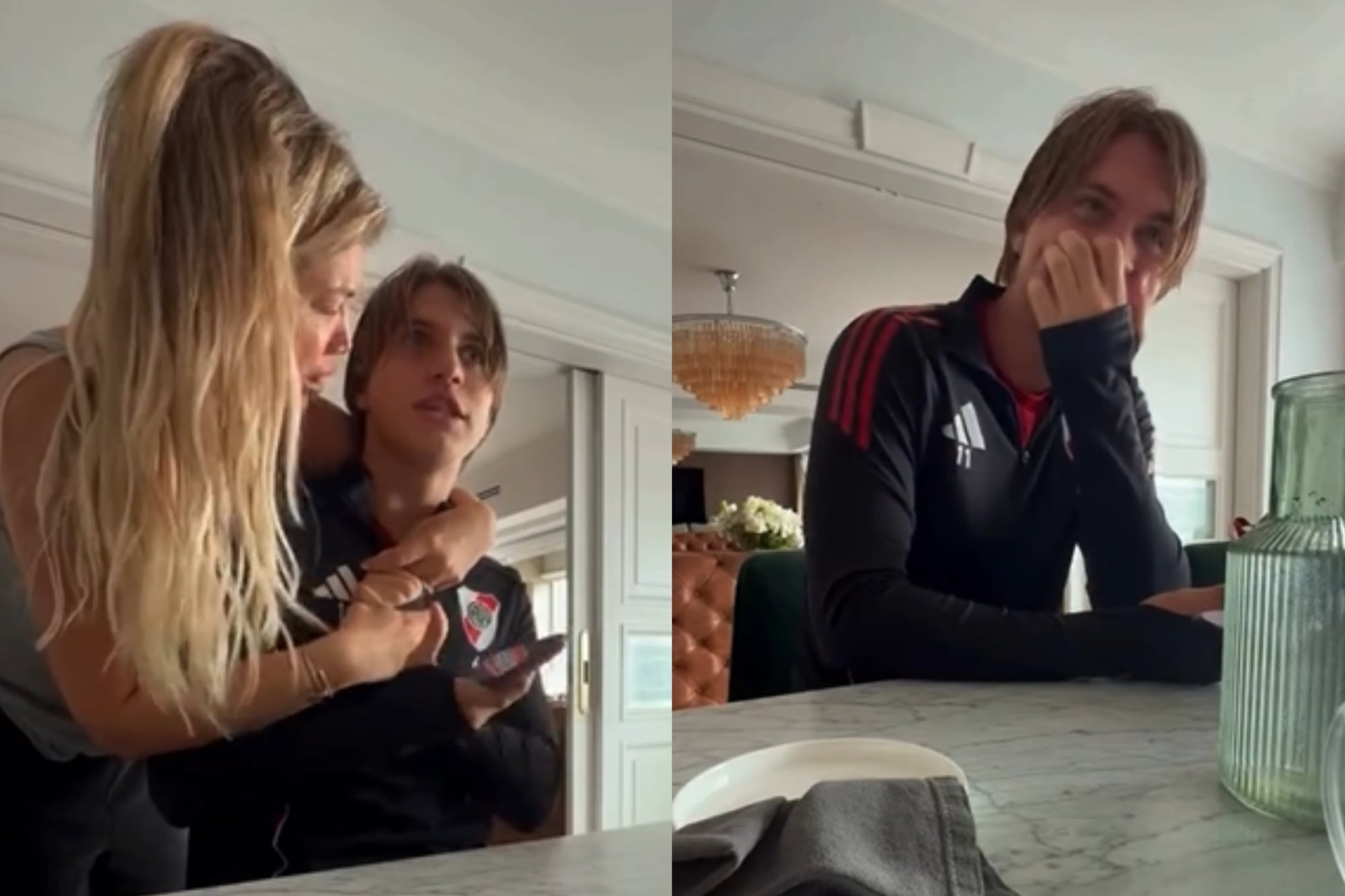 Finalmente, Valentino descubrió que era una broma y felicitó a su madre por su actuación (Foto: Captura de video)