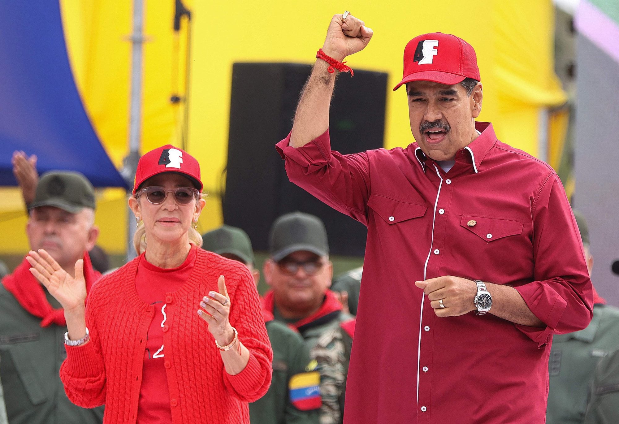 Maduro y Flores en un acto chavista en Caracas, en febrero de 2025