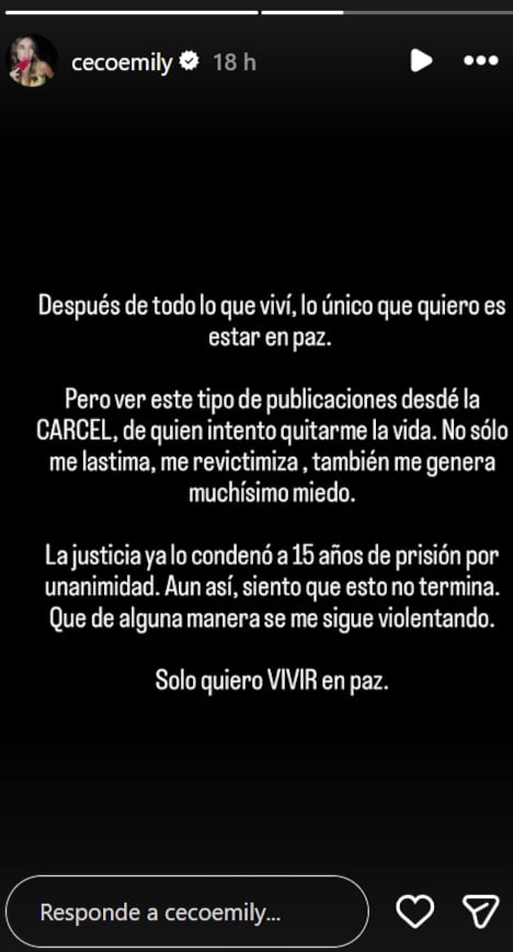 La respuesta que dio Emily Ceco tras la reacción de Martínez en su cuenta de Instagram