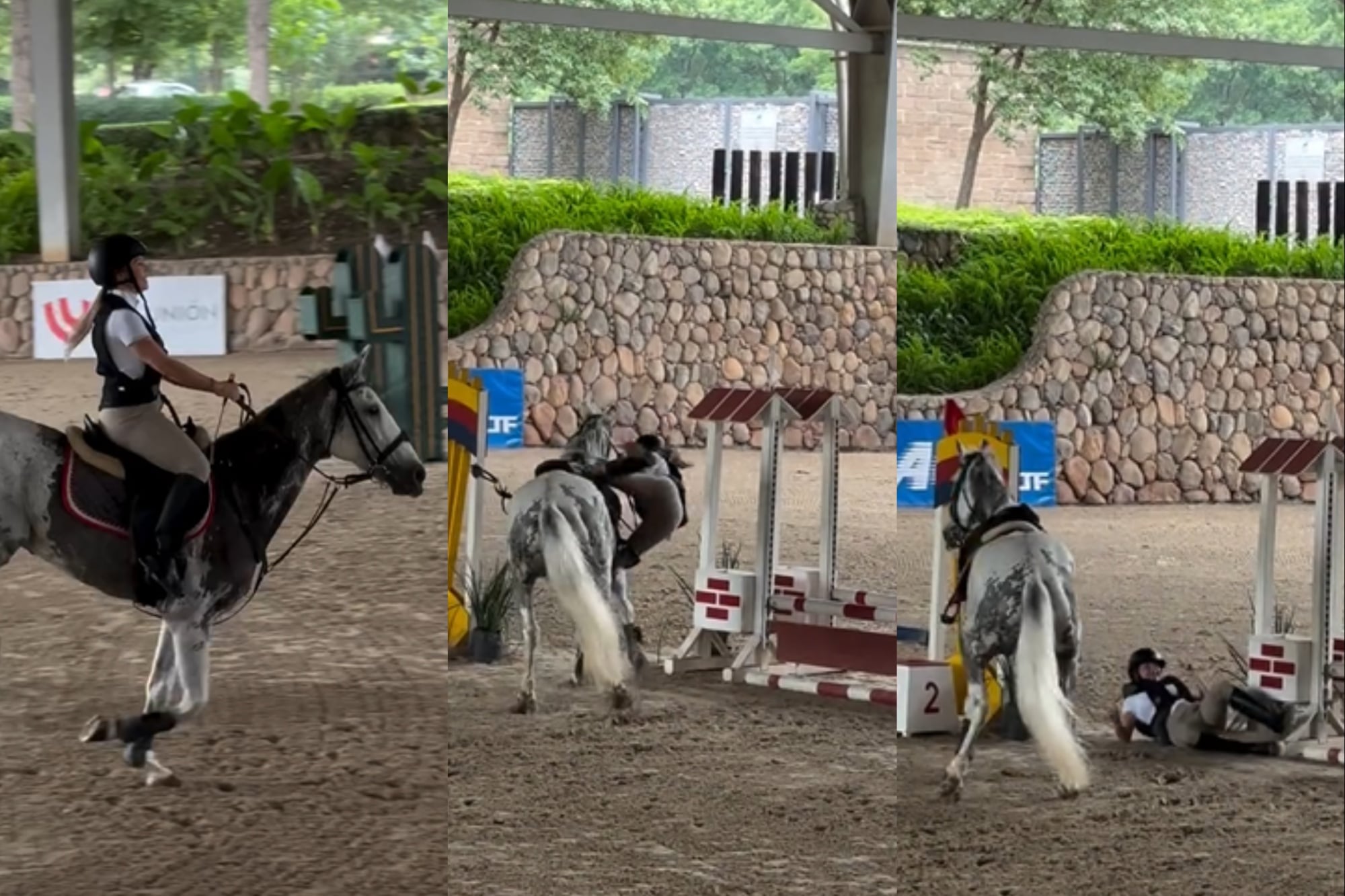 Evangelina Anderson sufrió una fuerte caída durante una competencia de equitación (Foto: Captura de video / Instagram @evangelinaanderson)