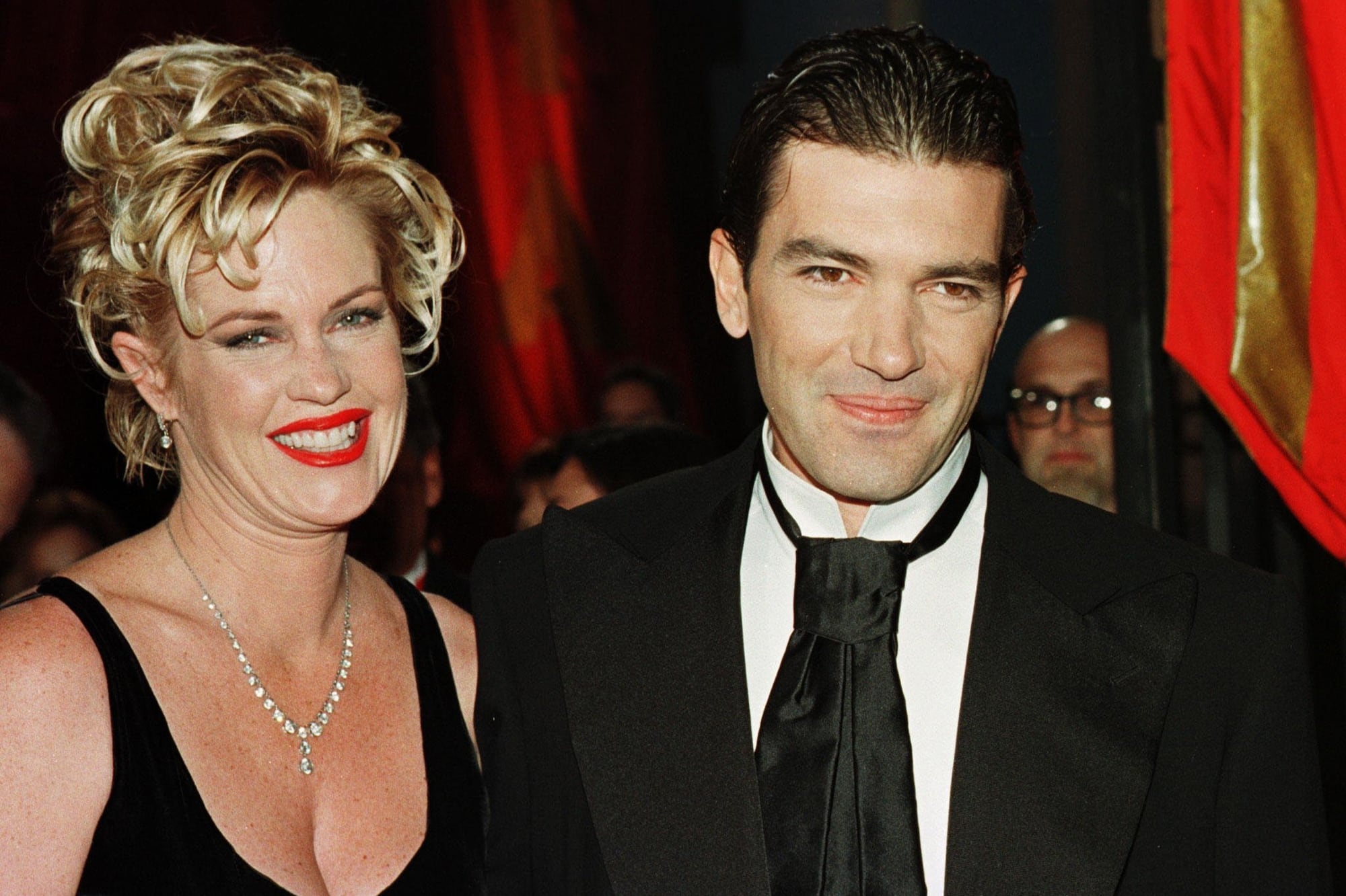 Otros tiempos: Griffith y Banderas en la premiere de Evita, la película protagonizada por Madonna