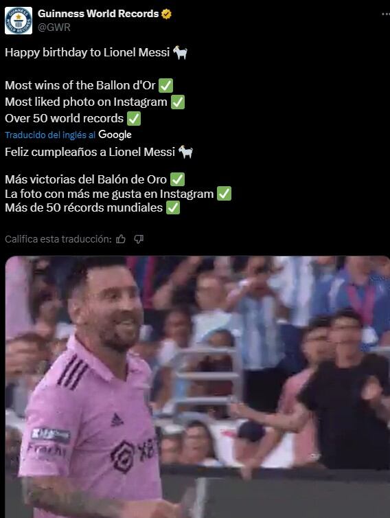 Los libros Guinness de los récords saludó al futbolista