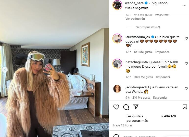 El posteo de Wanda y la reacción de sus seguidores en la sección de comentarios