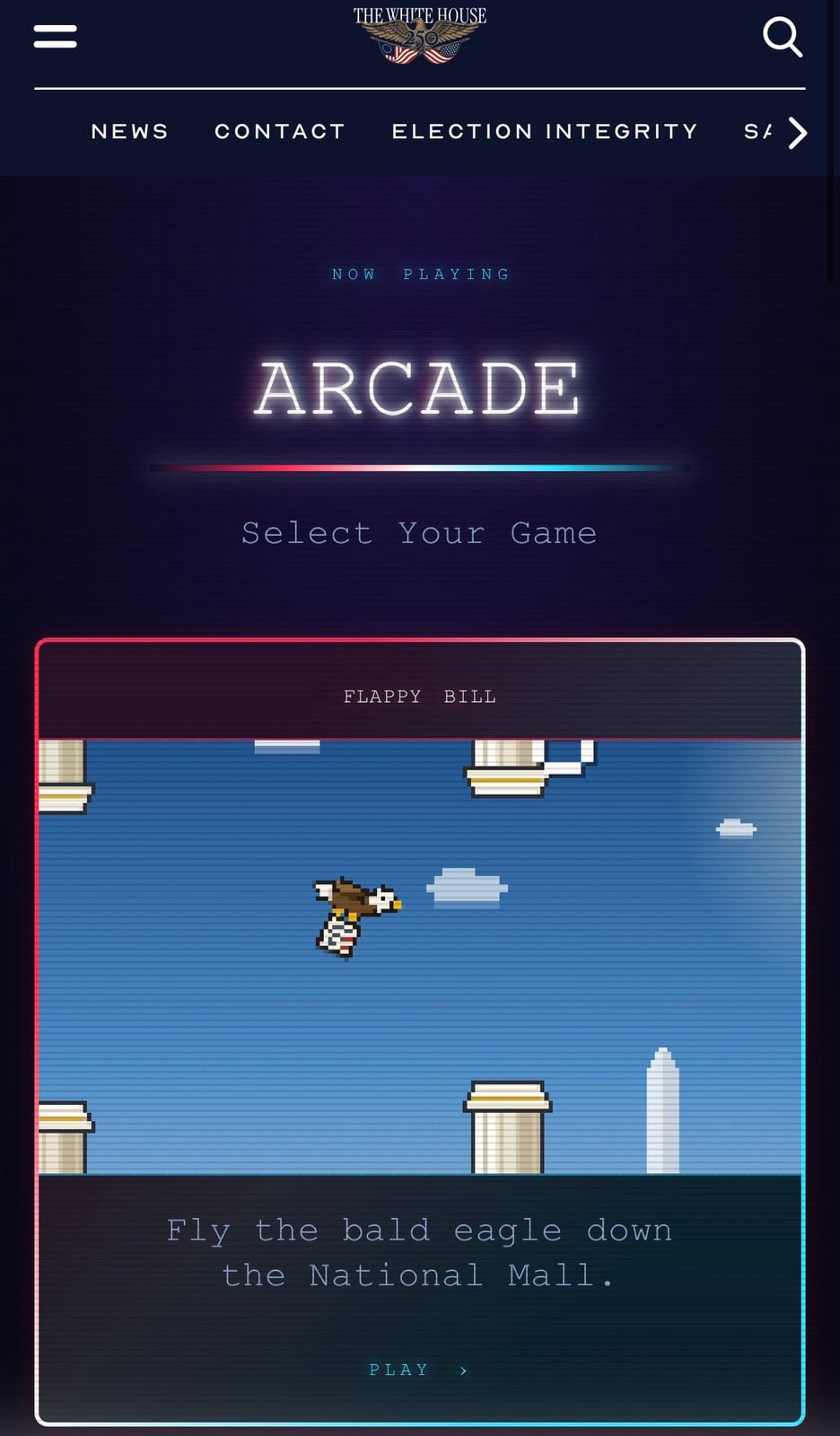 El Arcade de la Casa Blanca reúne cinco videojuegos de estética retro basados en distintas políticas de Donald Trump