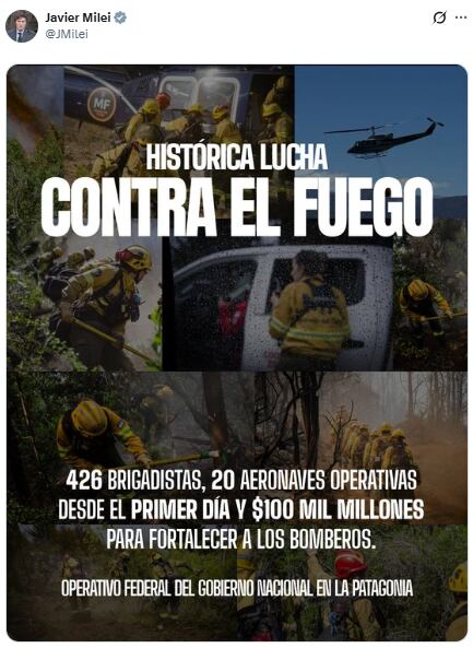 La publicación de Javier Milei tras el DNU (X: @JMilei)