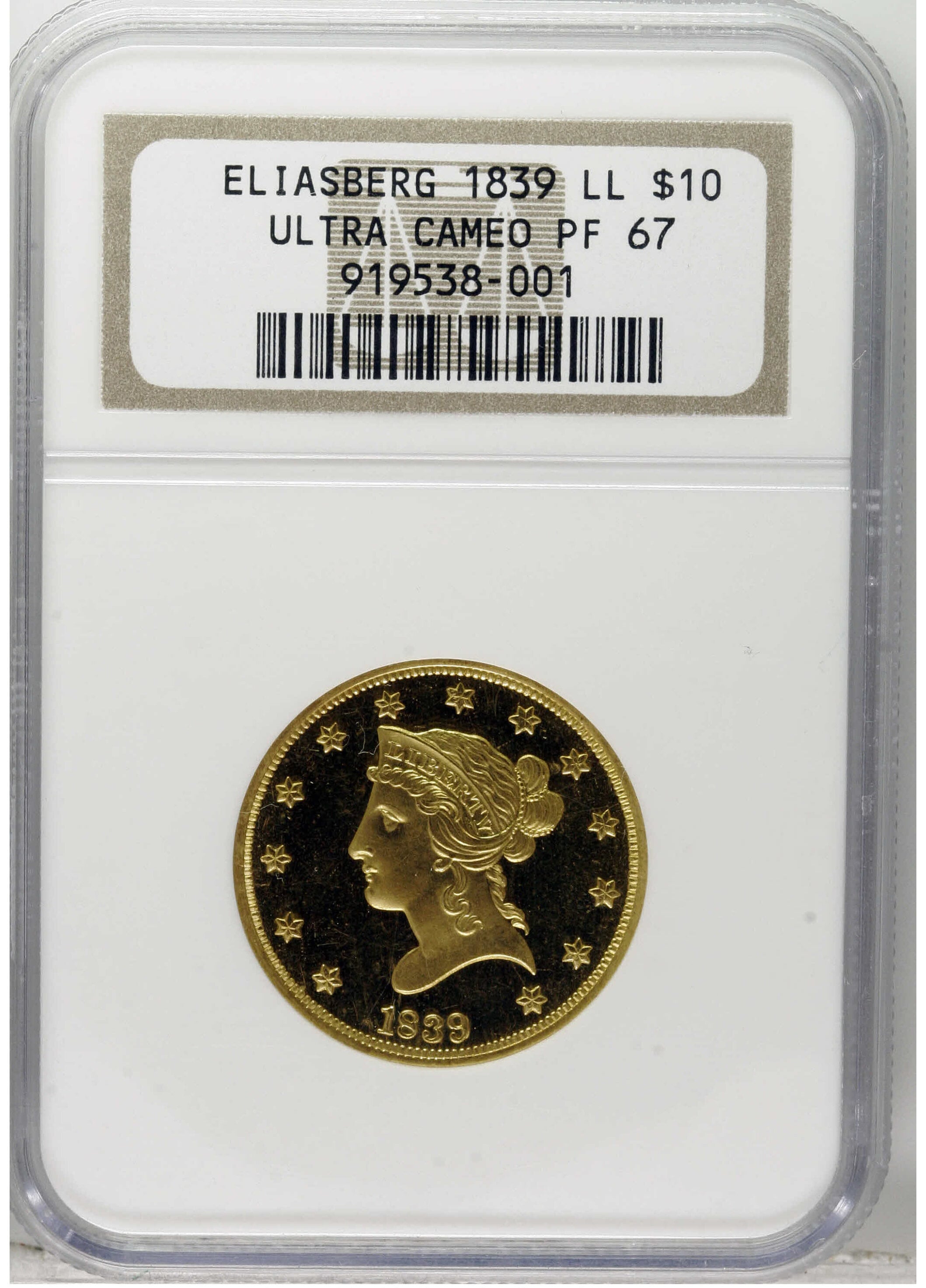 El ejemplar fue calificado como PF67 Ultra Cameo debido a su excelente estado de conservación y efecto visual