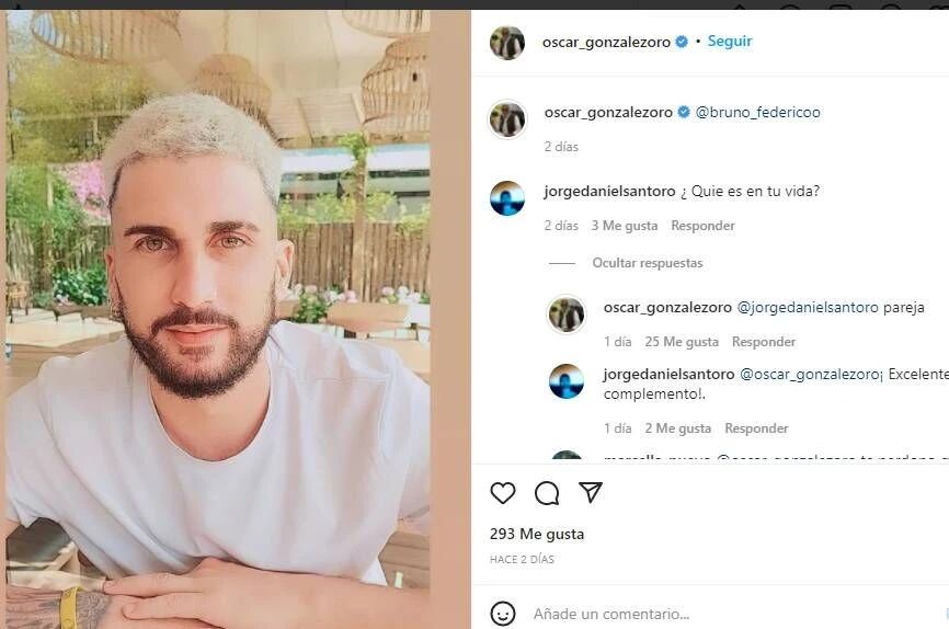 El mensaje con el que el Negro Oro confirmó su romance con Bruno Federico en redes sociales