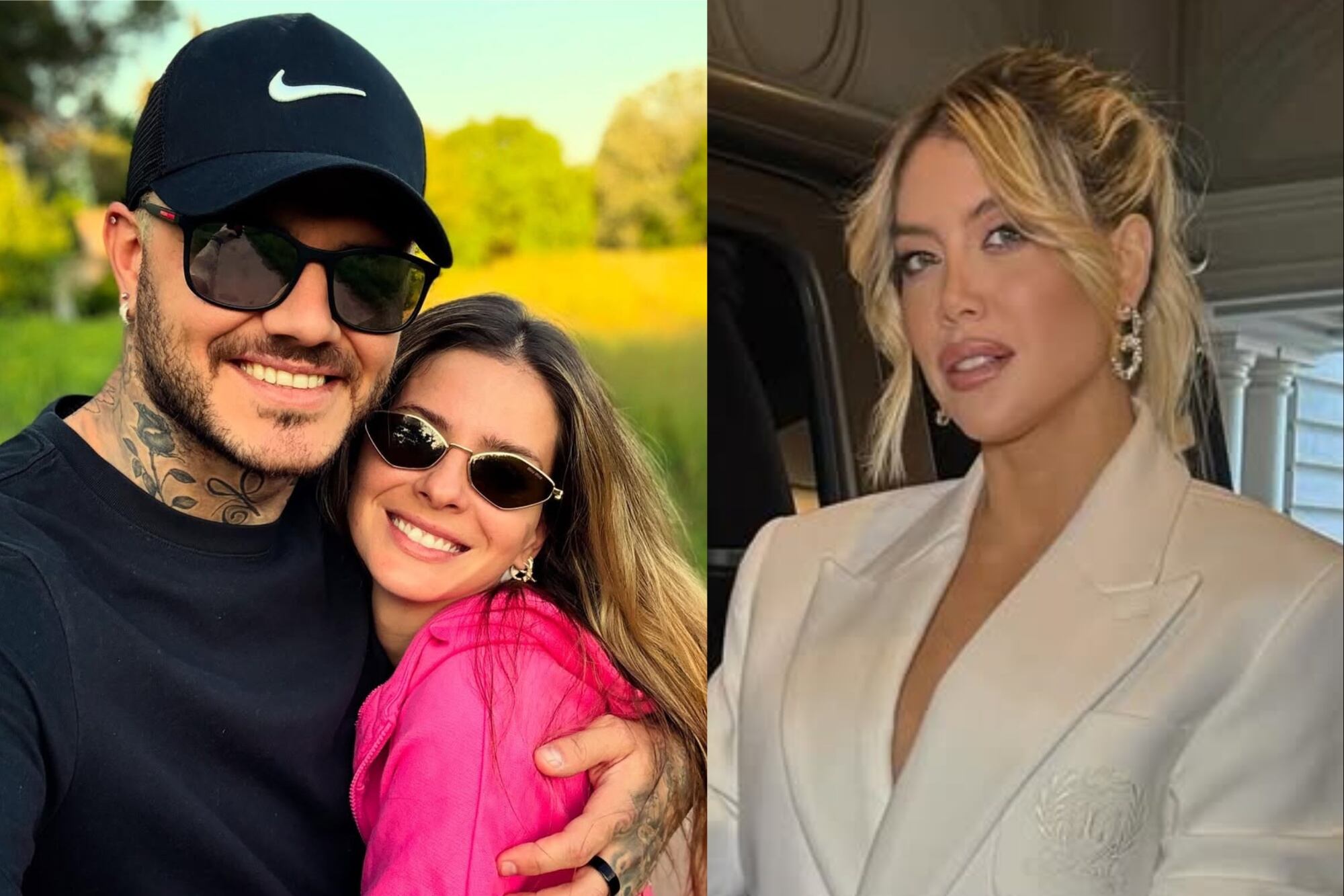 Wanda Nara no está de acuerdo con que sus hijas pasen días con su padre y la China Suárez (Foto: Instagram @mauroicardi / @wanda_nara)