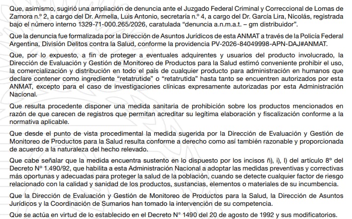 Segunda parte de la Disposición 6140/2026