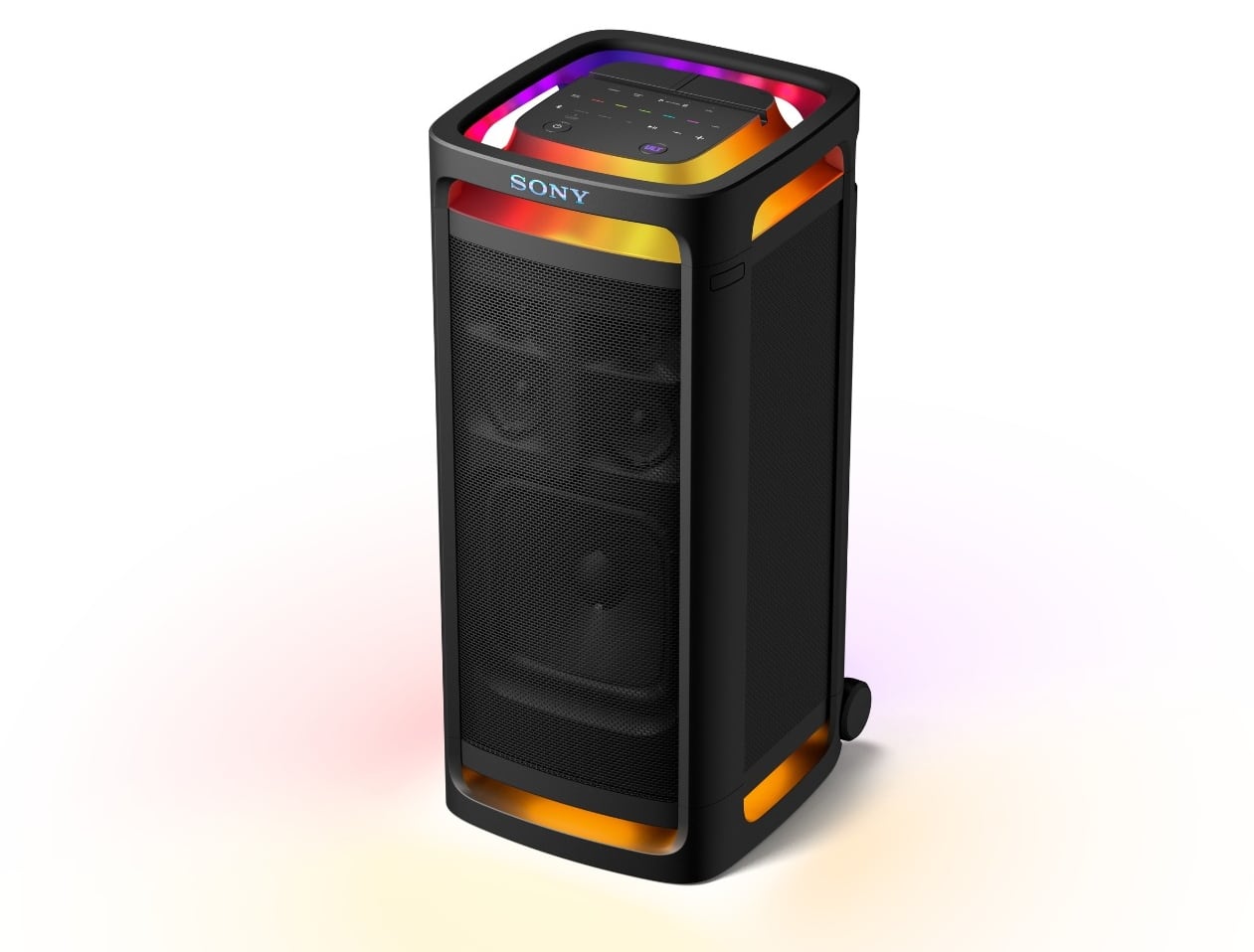 Un parlante tipo torre Ult Tower 9AC de Sony