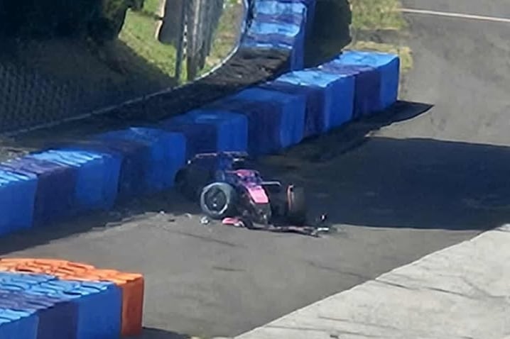 Así quedó el auto de Franco Colapinto tras el accidente