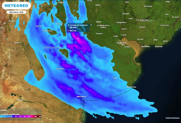 Las probabilidades de lluvia para el feriado del 9 de julio
