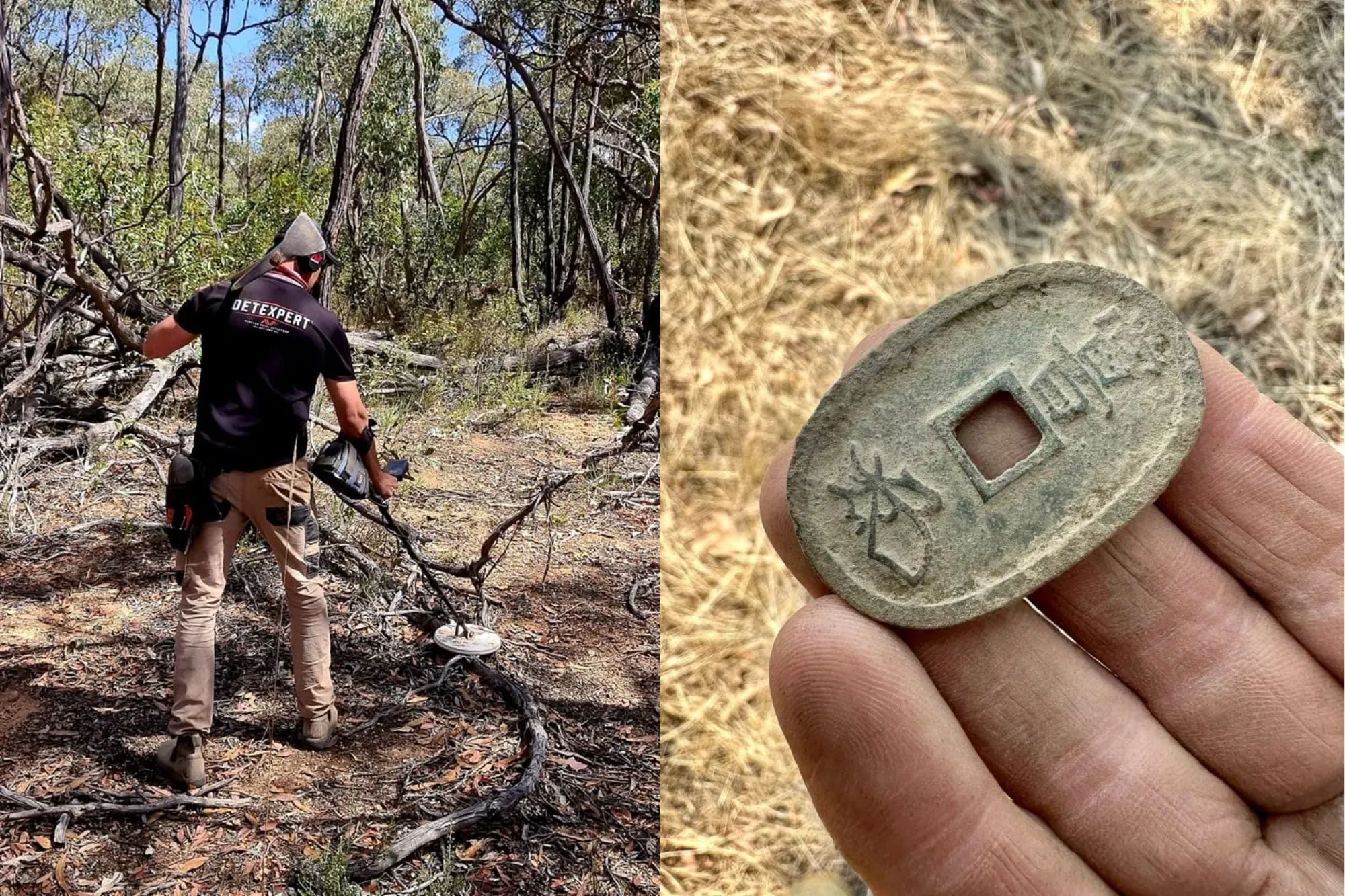 Usaba un detector de metales y sin darse cuenta encontró un tesoro de la fiebre del oro