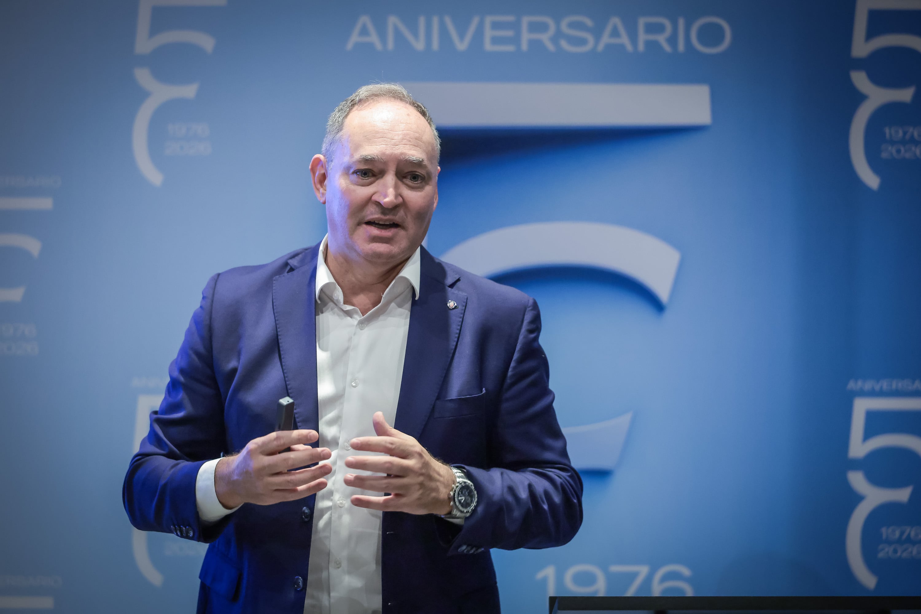 Sebastián Figueroa, CEO de Scania Argentina, en la conferencia de prensa por los 50 años de la compañía en el país