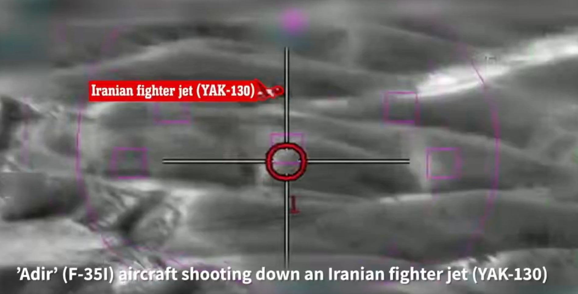 Israel mostró el video del momento en que derribó el avión de combate iraní Yak-130