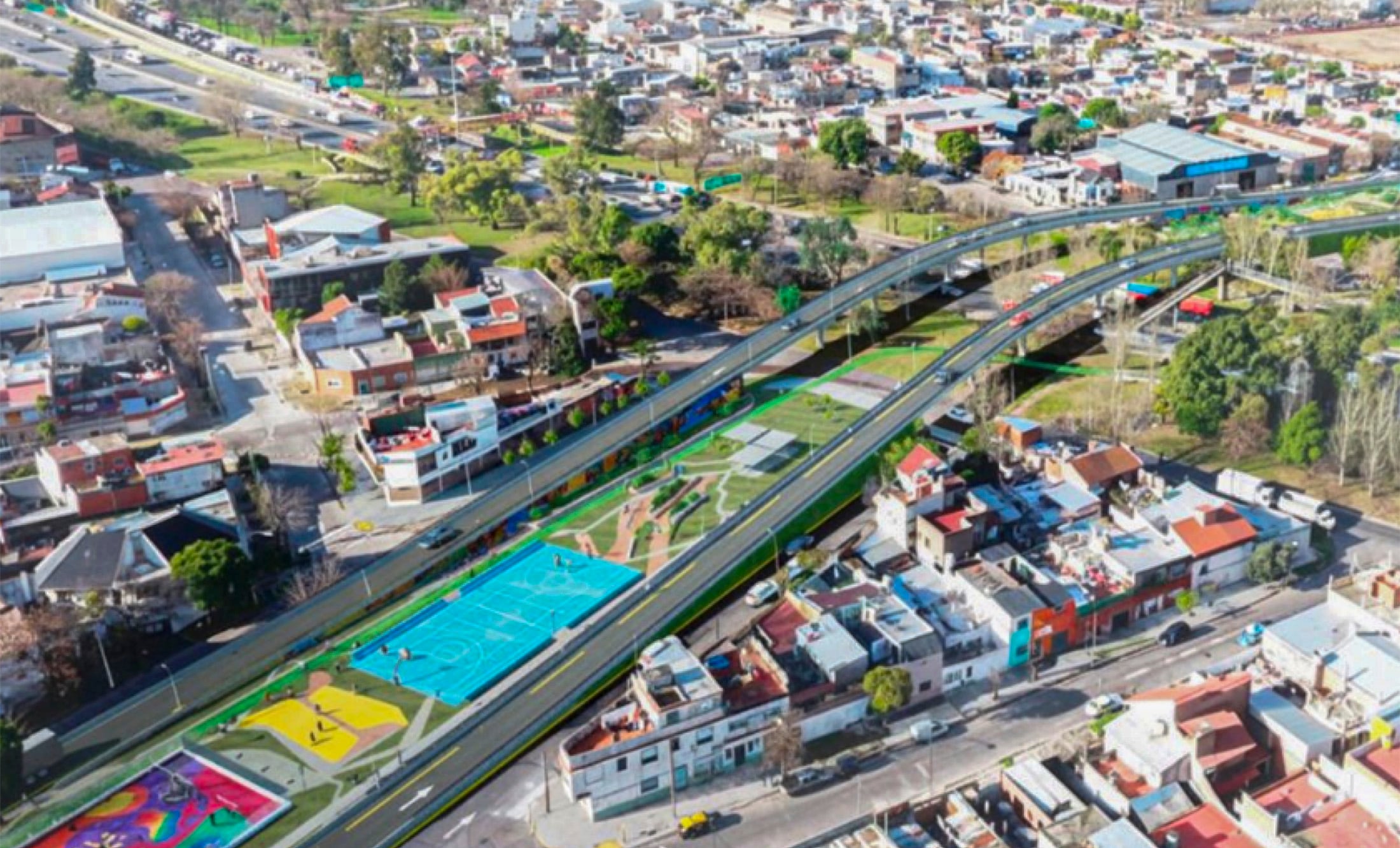 El objetivo principal de la obra de La Salle y Asturias es la vinculación vial y peatonal de la zona, generando un cruce seguro y ágil