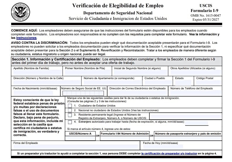 Se puede encontrar la fecha de edición del formulario en la parte inferior de la página y las instrucciones