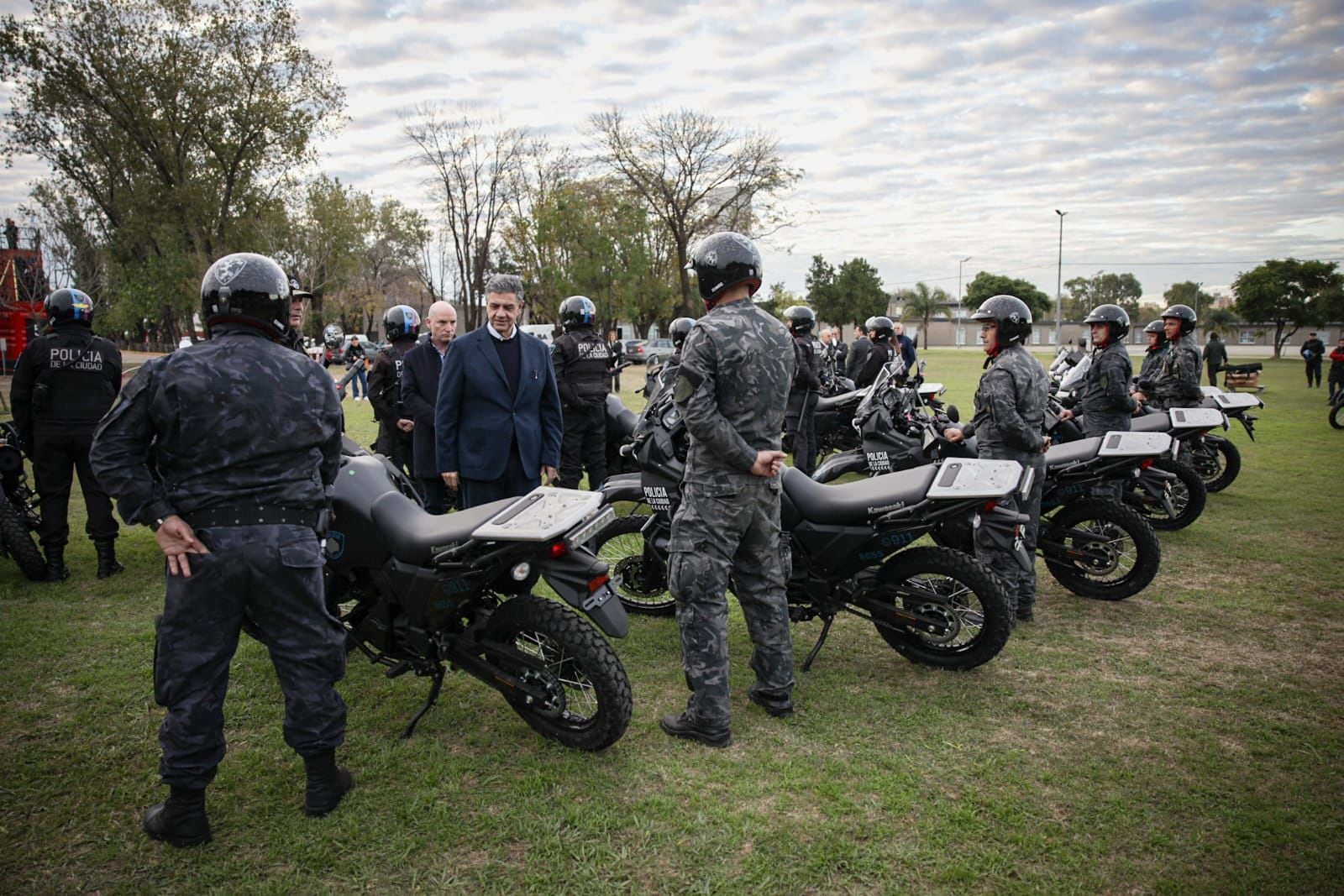 El jefe de gobierno porteño, Jorge Macri, durante la presentación de los vehículos para la Policía de la Ciudad
