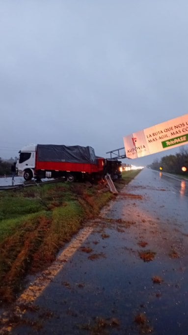 Cuatro muertos en un choque múltiple sobre la Ruta 12 Un camión chocó contra un cartel de señalización de tránsito en la Ruta 12