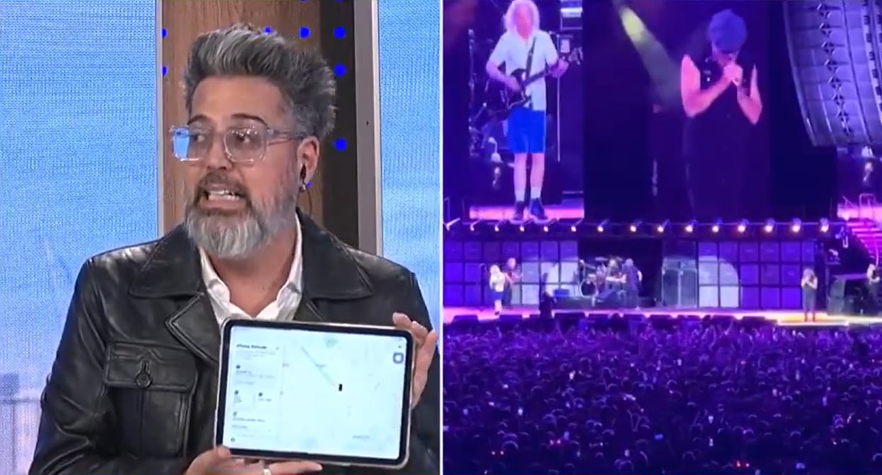 El periodista Rolando Barbano denunció el robo de su celular en el recital de AC/DC y mostró hasta dónde lo rastreó