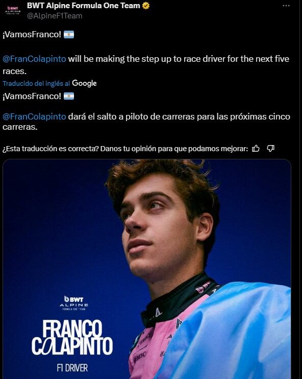El anuncio oficial de Alpine