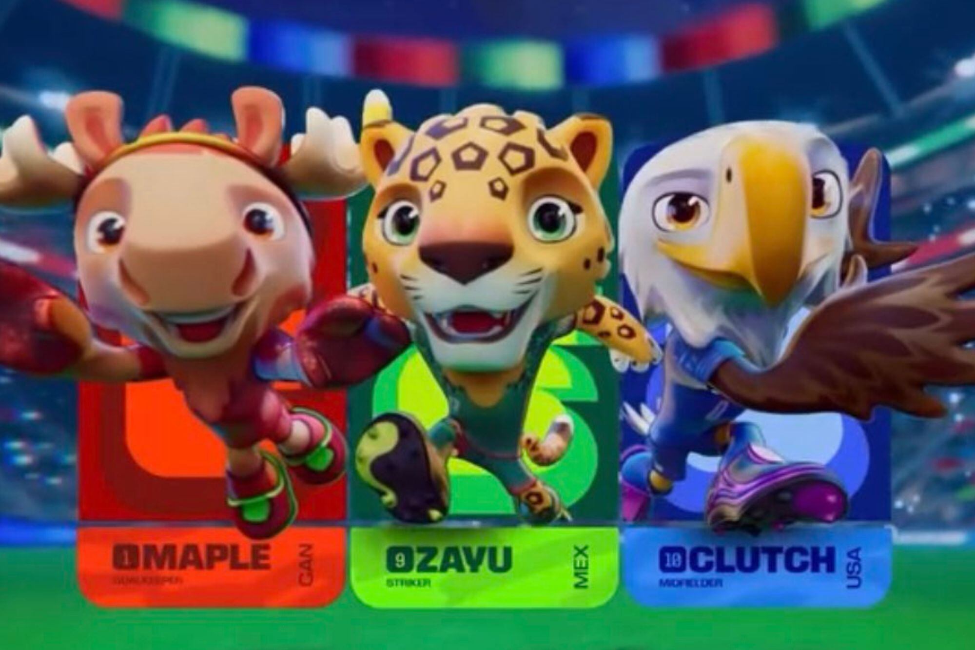 Las mascotas para el Mundial 2026 son un alce, un tigre y un águila