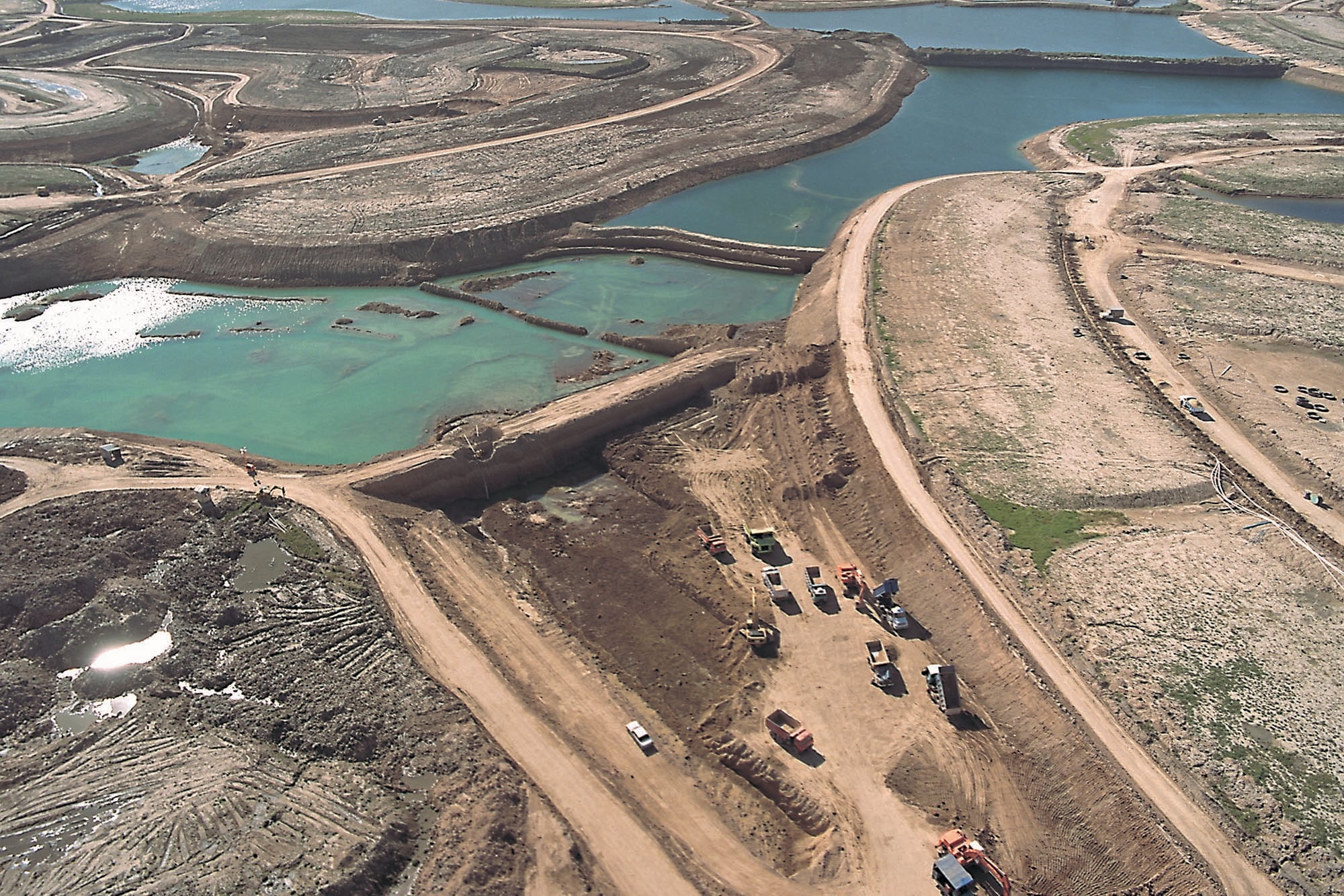 Las obras en los comienzos de Nordelta