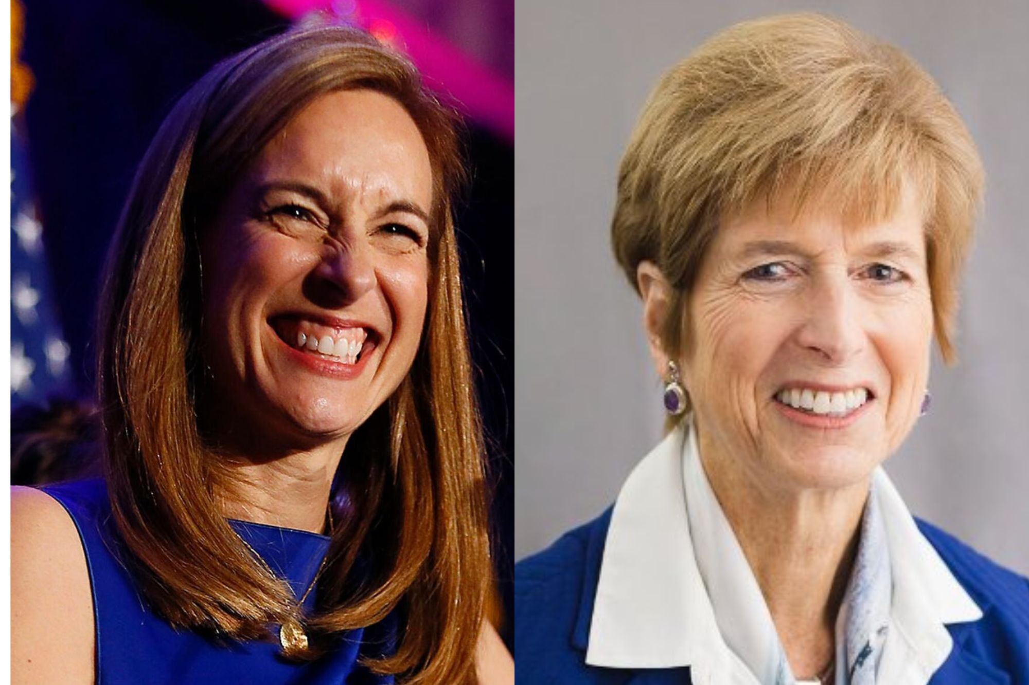 Christine Todd Whitman (derecha) fue elegida como 50.ª gobernadora del estado de Nueva Jersey el 3 de noviembre de 1993