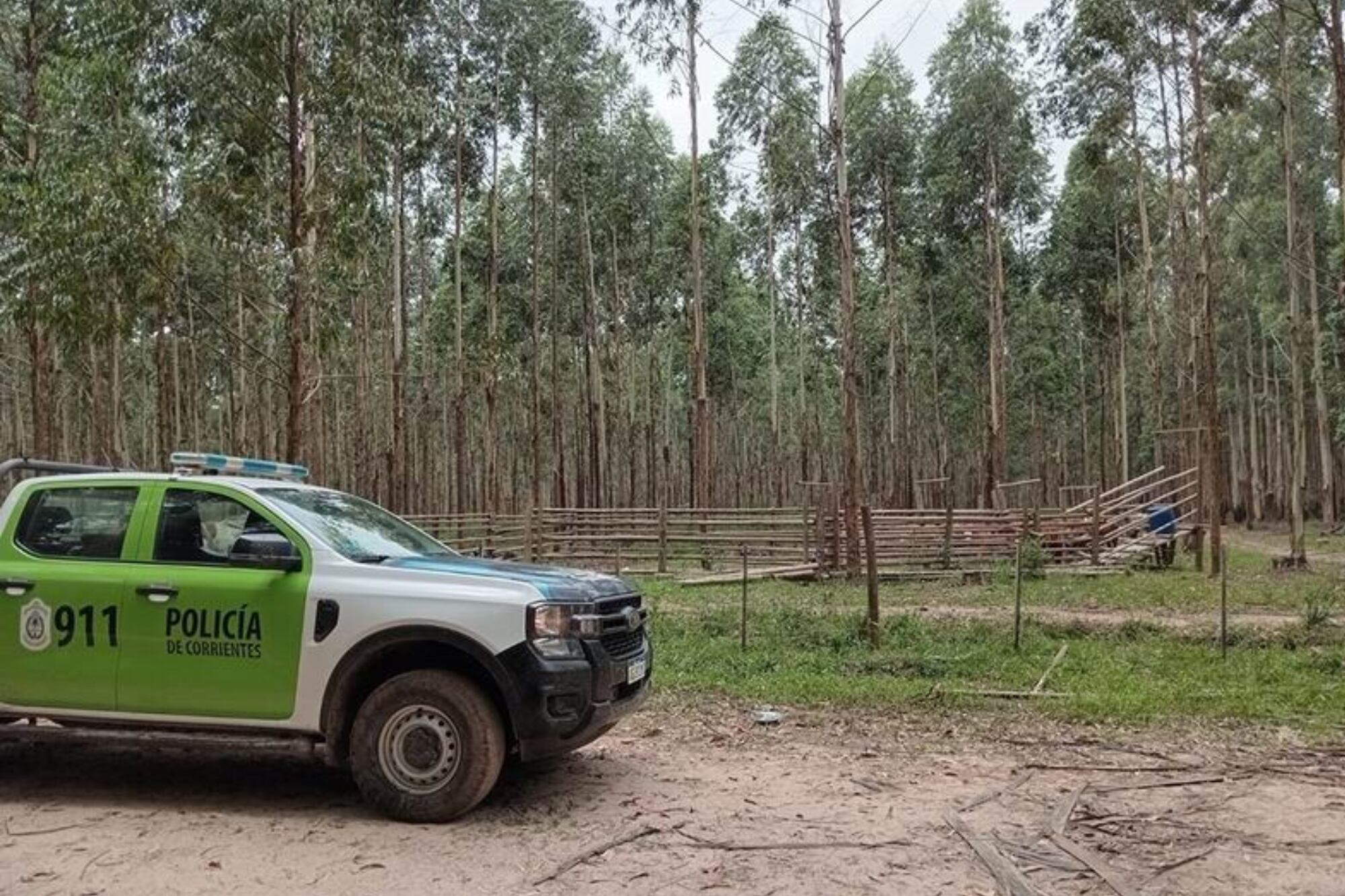 La policía rural custodiando la zona