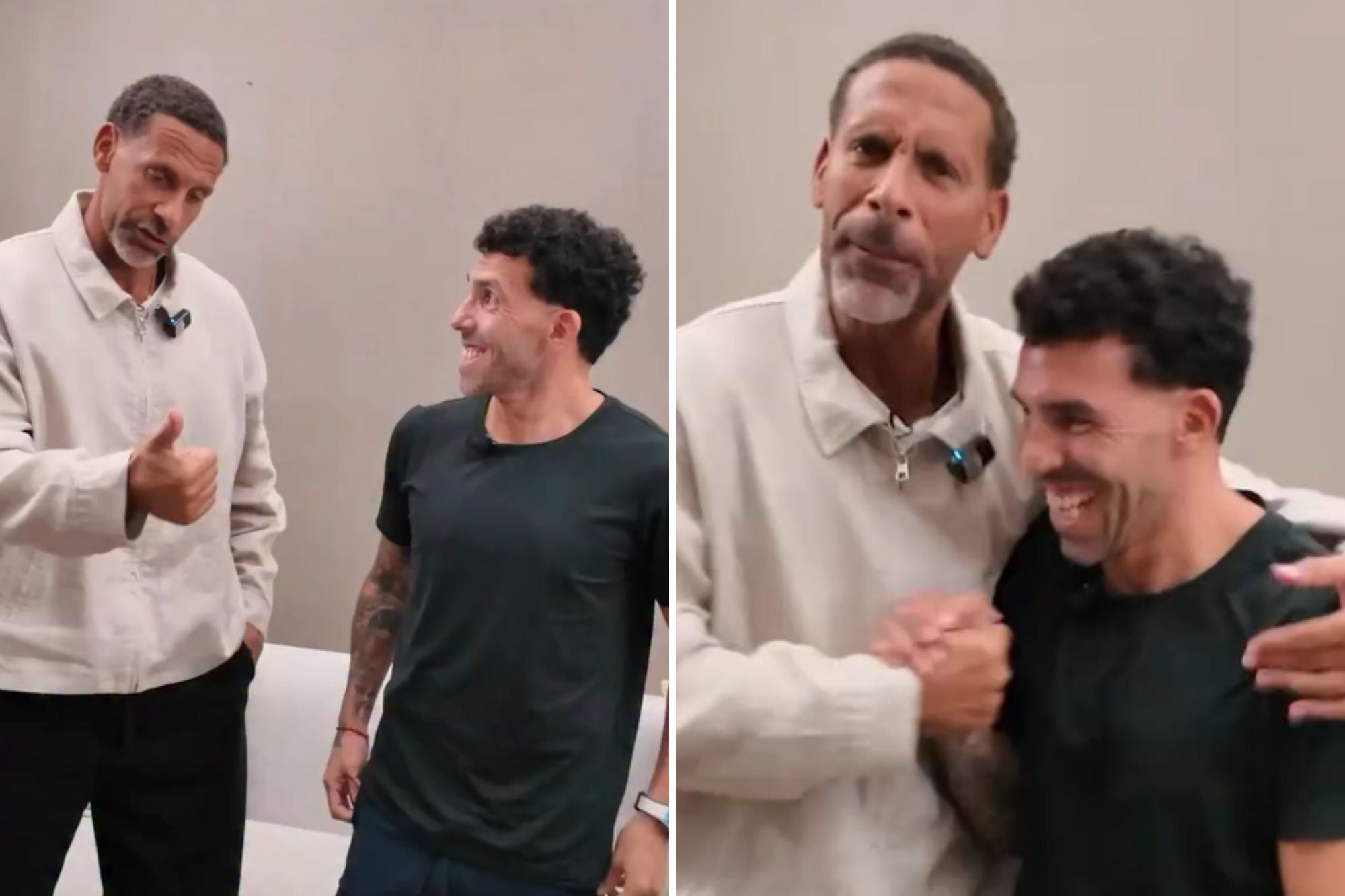El divertido ida y vuelta de Carlos Tevez con Rio Ferdinand: “Tu inglés está mejor ahora”