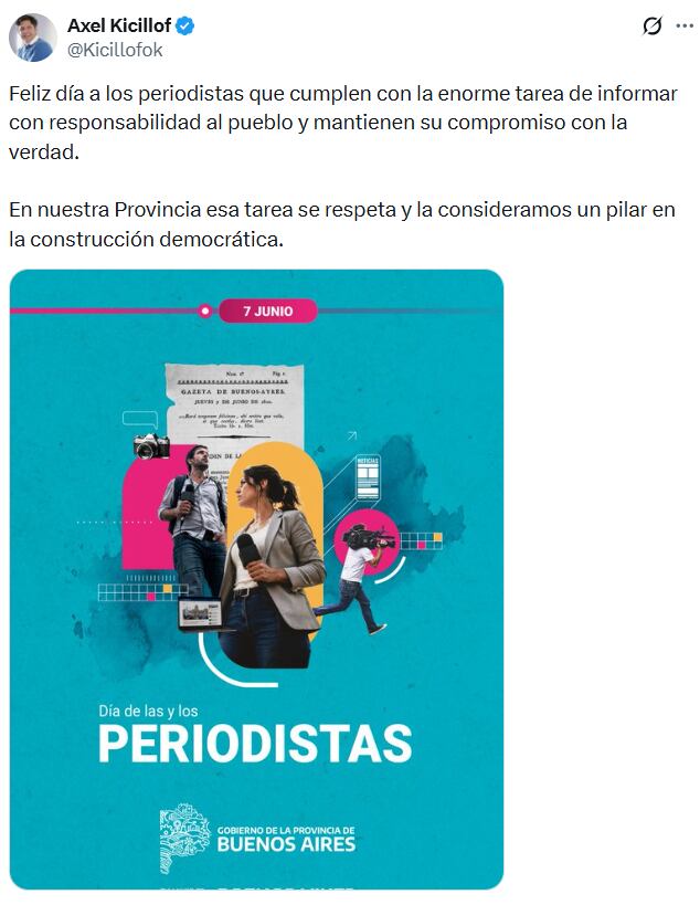 El posteo de Kicillof
