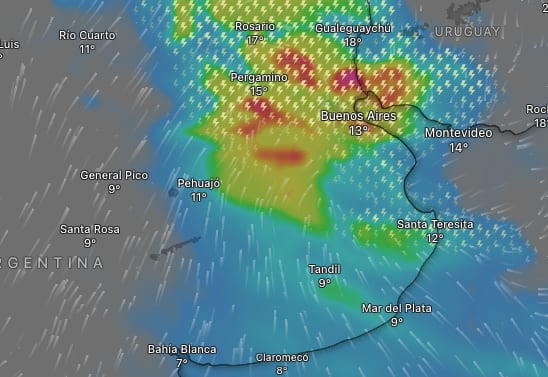 Fuertes lluvias impactarán en el AMBA durante este jueves